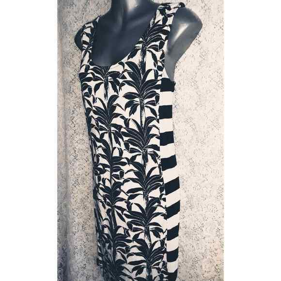 See By Chloe Sz 8 Dress Black  and White Palm Tree Shift EUC - Picture 4 of 10